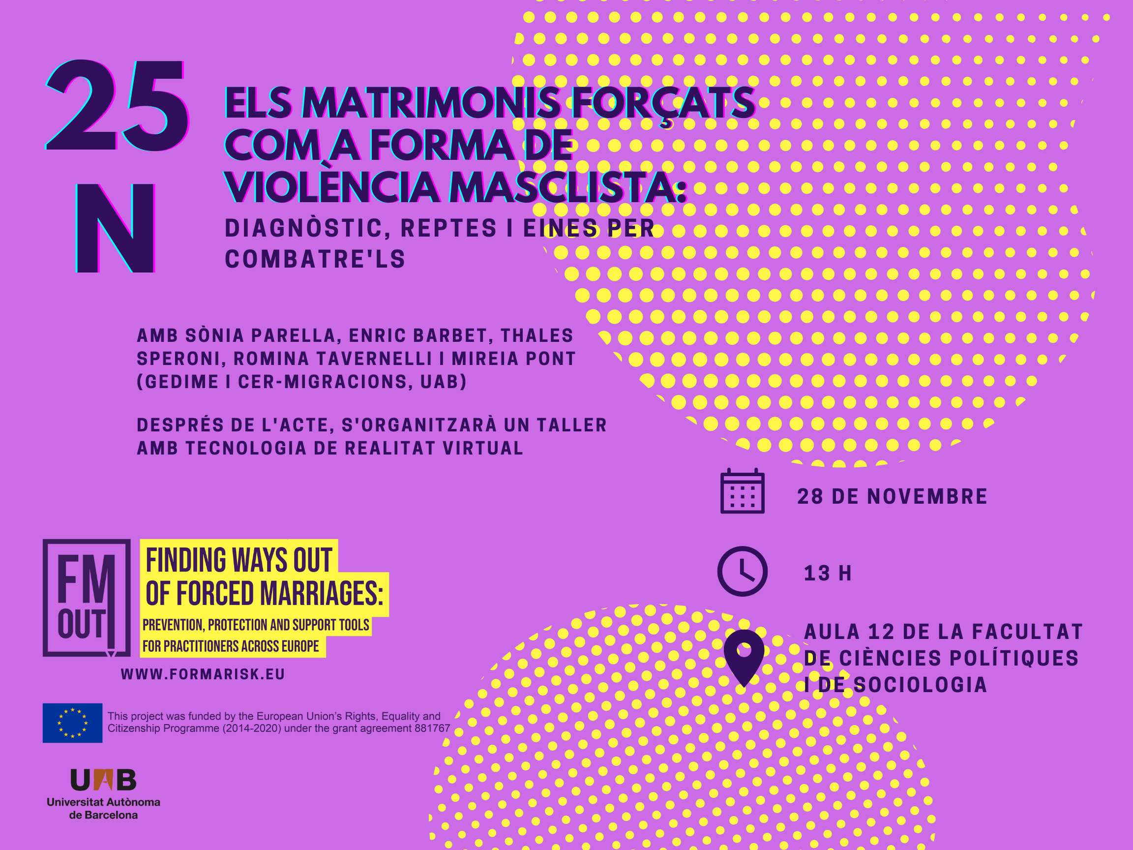 Cartell de l'acte emmarcat en el 25N